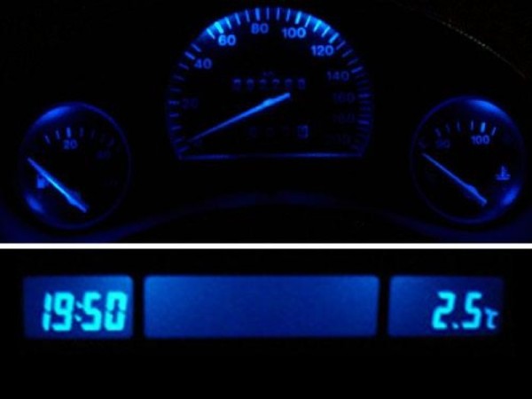 Blaue LED Tachobeleuchtung + MID Display Opel Corsa B Combo B Tigra PnP