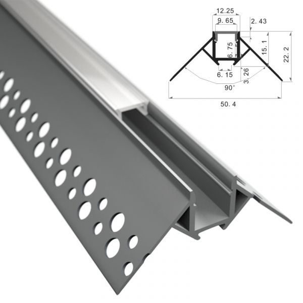 LED Einbau Eckprofil Trockenbau "EINPUTZ-270" Fliesen Rigips Profil LED Streifen