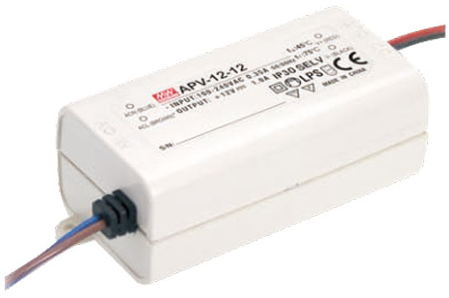 LED Trafo Netzteil 12V/DC 12W 1A MEAN WELL (APV-12-12) MW Power Supply Meanwell