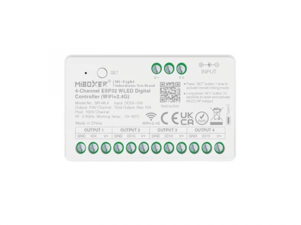 4-Kanal ESP32 WLED Controller WiFi & 2,4 GHz für digitale LED-Streifen Miboxer