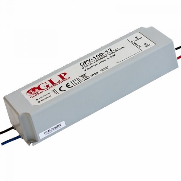 LED Trafo | SMD Netzteil 12V/DC 100W 8,3A wasserfest (GPV-100-12) driver IP67