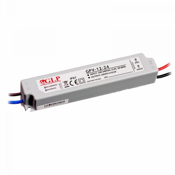 LED Trafo Netzteil 12W 0,5A 24V wasserfest GLP (GPV-12-24) IP67