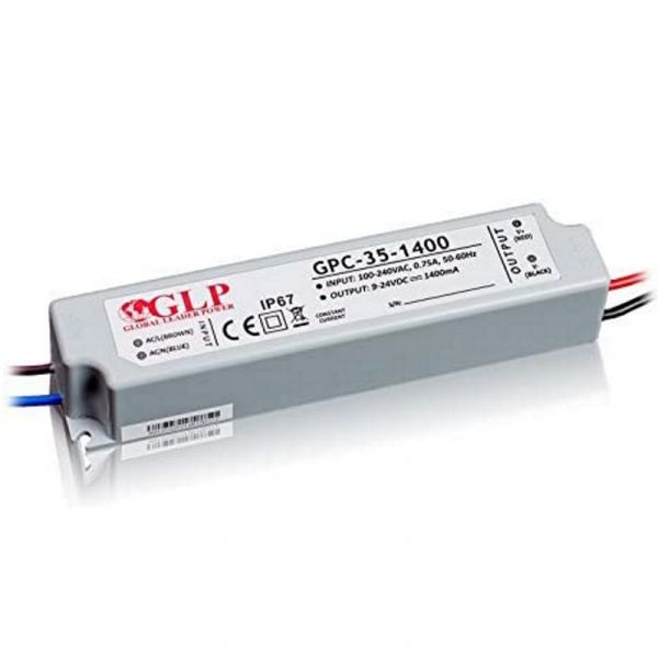 LED Trafo | Netzteil 1400mA Konstantstrom 9-24V DC 33,6W IP67 (GPC-35-1400) IP67