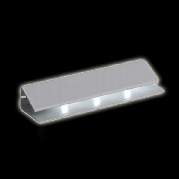 LED Glaskantenbeleuchtung PVC-Clip 0,25W weiß + 2m Anschluss + MINI Stecker