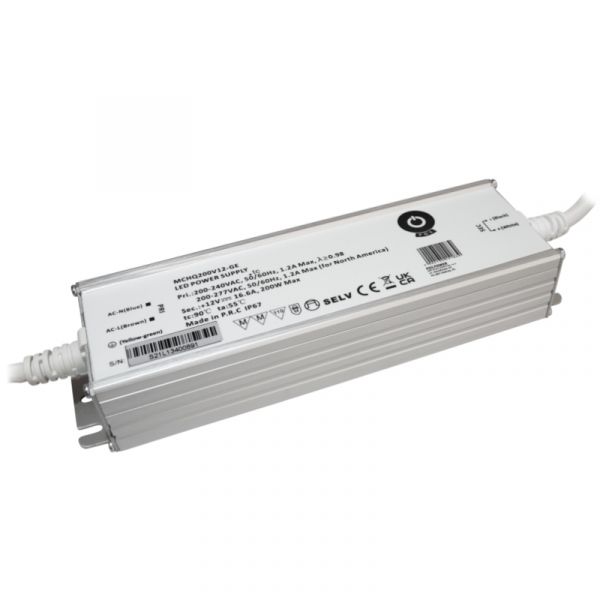 LED Trafo Netzteil 12V 192W 16A MM JUSTIERBAR 10,5-13,5V (MCHQ200V12-GA) IP67