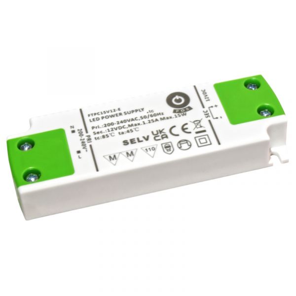 LED Trafo 24V/DC 15W 0,625A mit PFC Slim Line Netzteil Möbel MM (FTPC15V24-E)